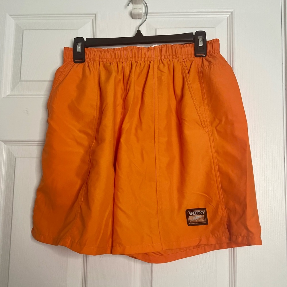Mens Speedo Brand Swim Trunks Orange  Size Medium